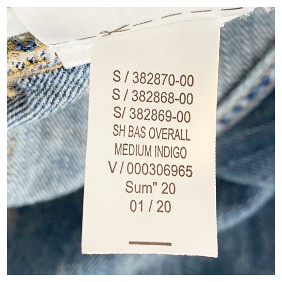 GAP Denim Overalls Girls Size S Distressed Roll Cuff Hem Bib Patch Pocket - Picture 9 of 9